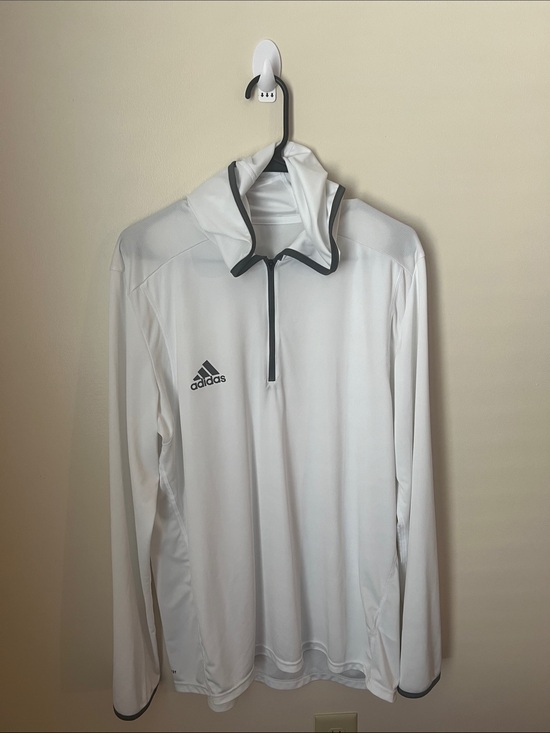 adidas Other - adidas White Performance Quarter-Zip Pullover with Black Trim